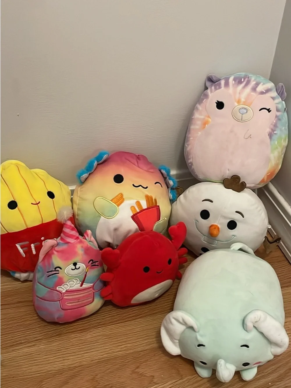 Squishmallows Green Snake Plush Pillow, owl, fox, turkey, fries, monster, Olaf
